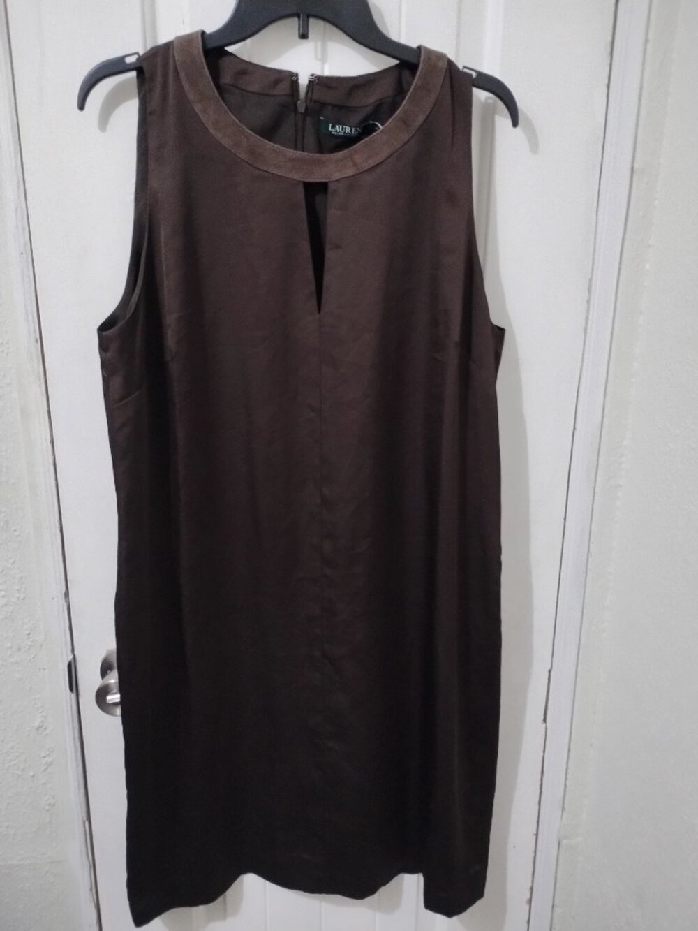 Lauren Ralph Lauren shift dress Brown 16 Holiday Fall Thanksgiving Equestrian